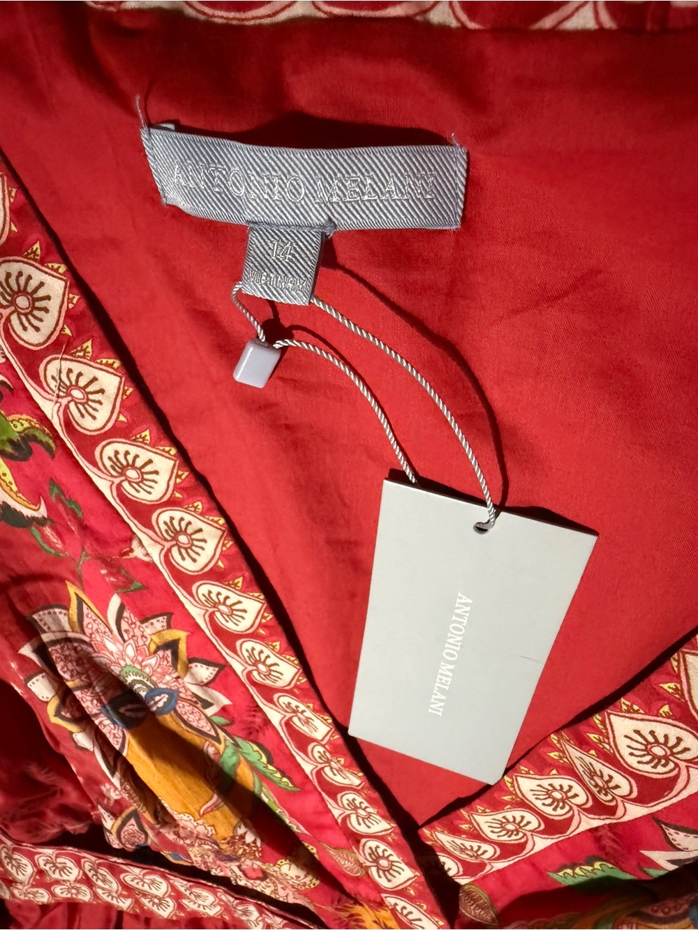 ANTONIO MELANI Red Floral Wrap Mini Dress - Picture 3 of 4